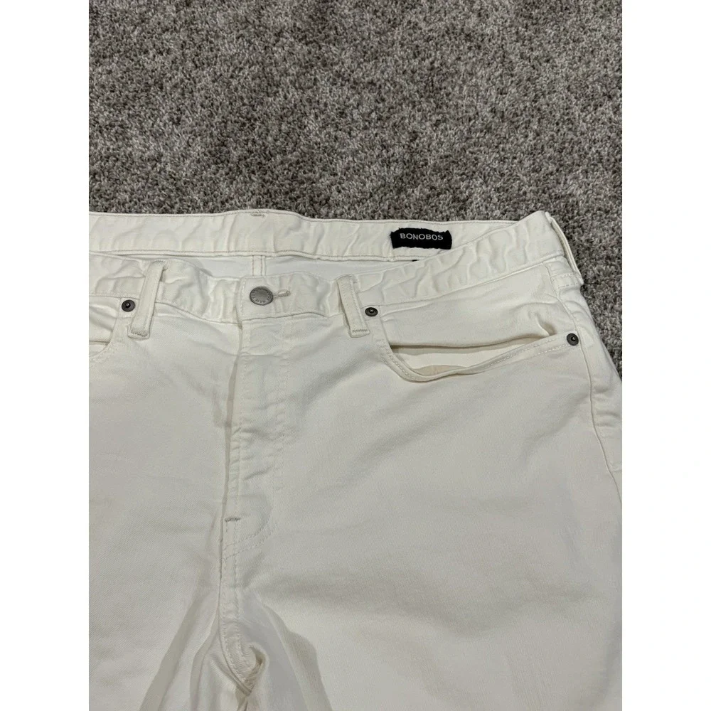 Bonobos Athletic Fit Jeans Mens 38x30‎ Off White Denim Five Pocket Pants